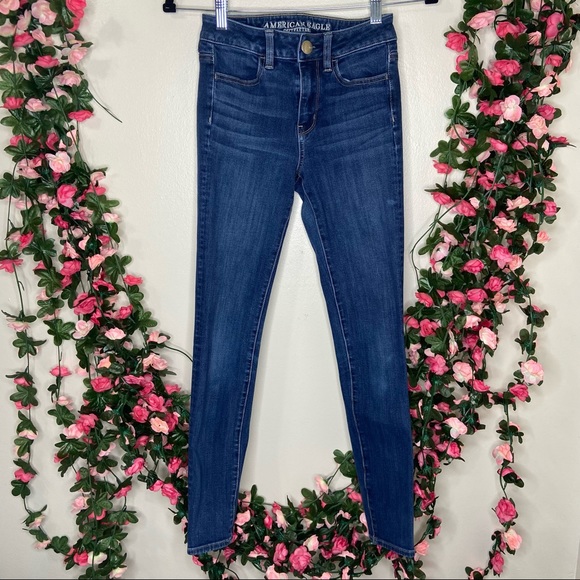 American Eagle Outfitters Denim - American Eagle Highest Rise/Waist Jeans Womens 00 Regular Blue Denim Jeans